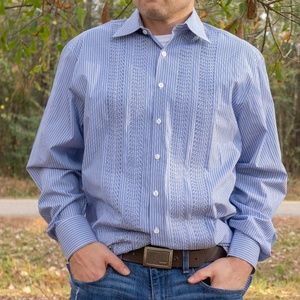 Thomas Pink "Blue Collection" Pleated Shirt